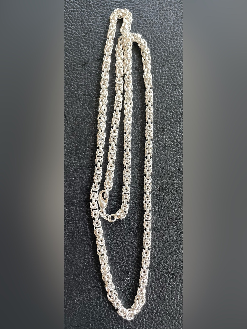 Vintage Sterling Silver 925 Byzantine King's Link Chain Necklace 24"